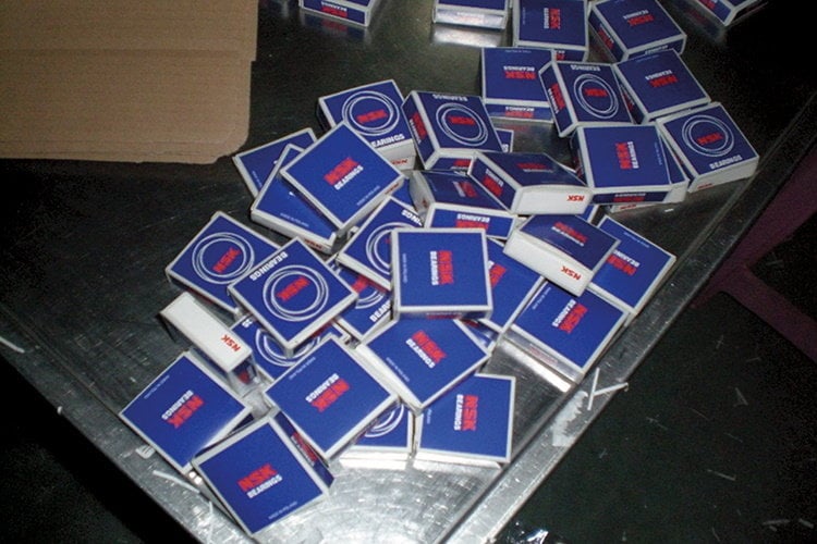 Authorities confiscate significant haul of counterfeit NSK bearings 